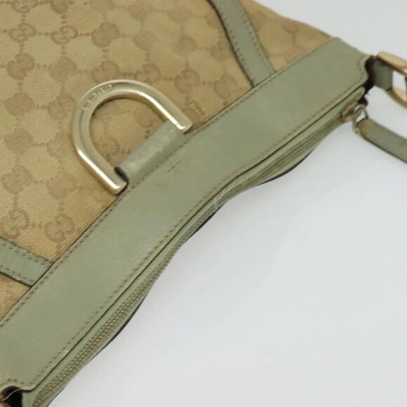 GUCCI GG Canvas Shoulder Bag Beige Gold - Picture 6 of 16